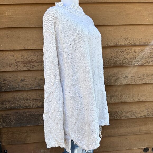 Vintage Off-White Mock Neck Sweater Womens 3X Cotton Blend Knit Made In USA Rust - Picture 7 of 9